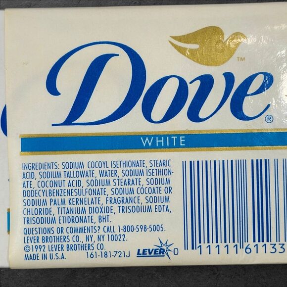 Vintage 1992 Dove White Beauty Bar Soap 2 Pack Lever Brothers 1 Open Box NEW - Picture 4 of 6